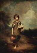 Thomas Gainsborough Cottage Girl with Dog and pitcher USA oil painting reproduction